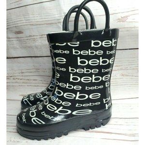 Girls BeBe Graphics M 7/8 23 #121229 Black And White Rain Boots